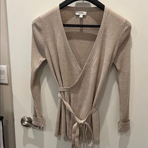 COS Women's Beige V-Neck Wrap Sweater